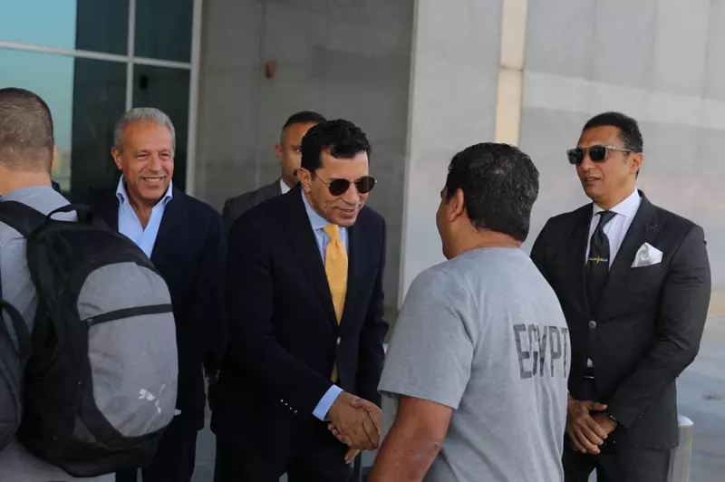 استقبال وزير الرياضة لبعثة منتخب مصر العائدة من بوركينا فاسو